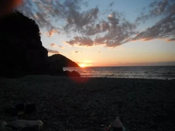 Elbe, coucher de soleil côte nord